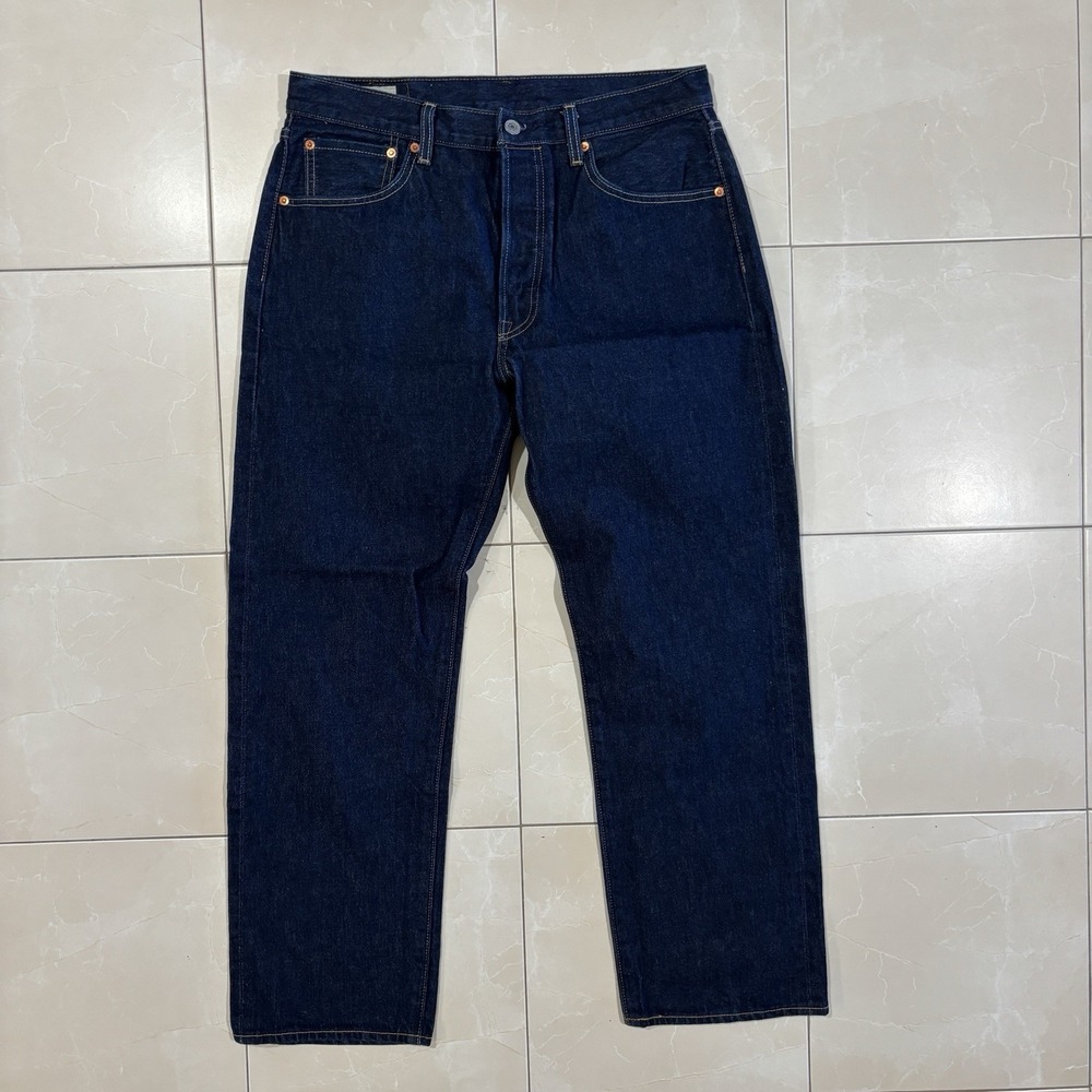 Levi's 501 XX Dark Wash Selvedge Denim Jeans 34x30 Big E Premium Button Fly